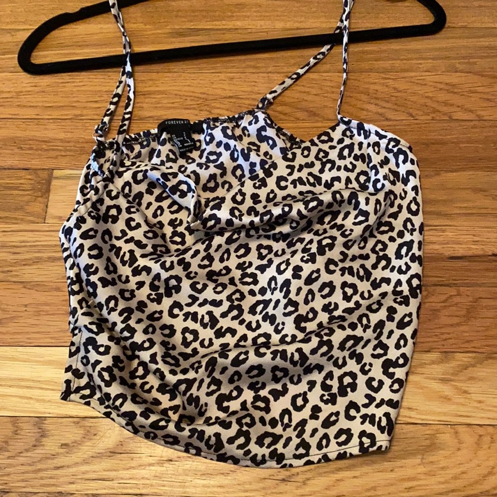 Forever 21 Silky Cheetah Print Blouse